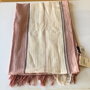 MADEWELL NWT Maui Stripe Silk & Cotton Cape Scarf in Rosewood Pink
